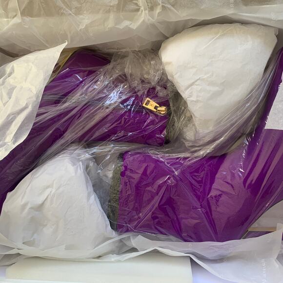 NWB Good American High Kickstand Ankle Booties in Purple Neoprene GA118SN-X - Picture 10 of 13